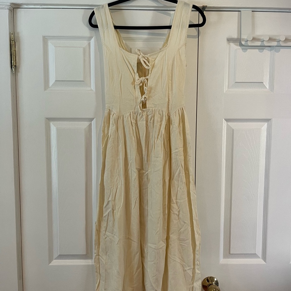 TACH Cream linen blend Dress